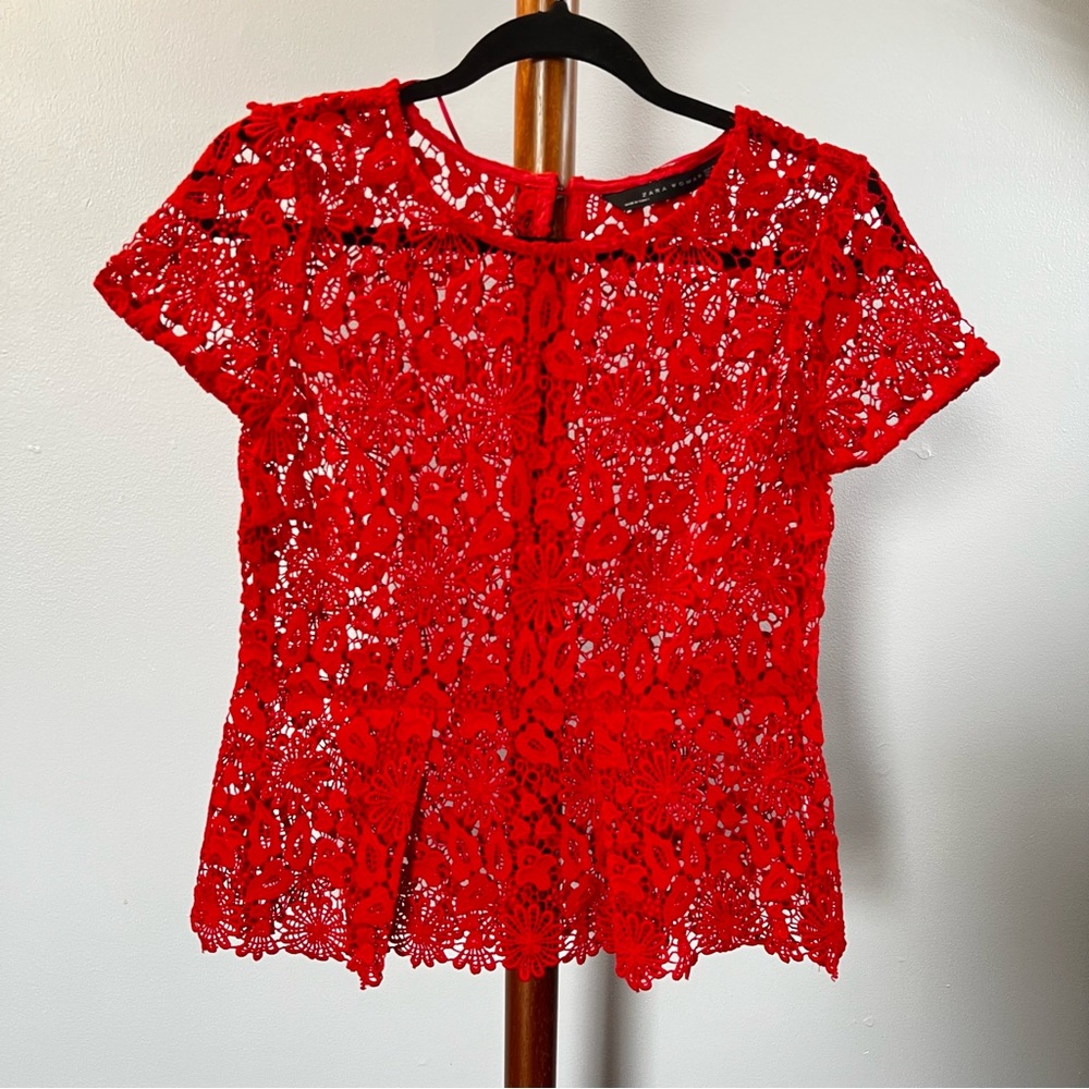 Zara Red Knotted Top